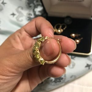 SOLD 14k peridot hoop earrings